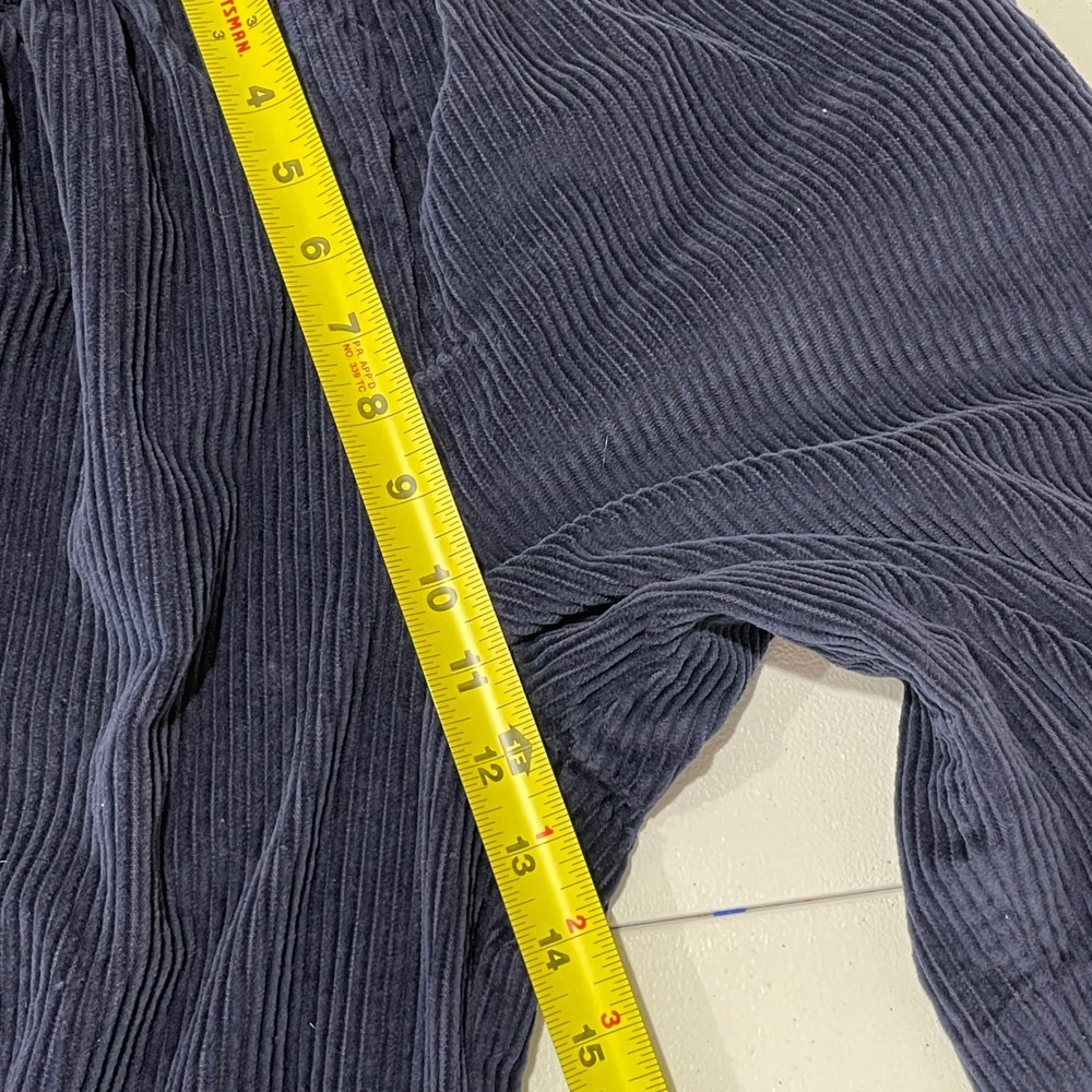 Vintage Navy Blue Corduroy High Waisted Pleated Shorts Womens 4 Academia Preppy - Picture 6 of 9